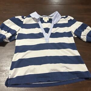 Maeve Navy and Cream Striped Blouse